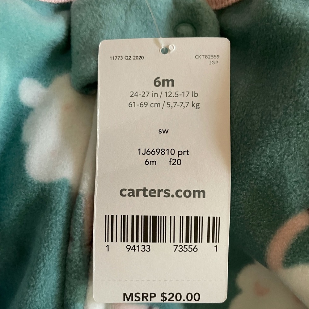 Carter’s fleece pajamas - Picture 2 of 3